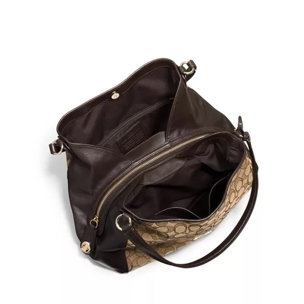 Coach Edie Shoulder Bag 28 in Signature Jacquard Logo Work Travel Y2k Purse - Picture 2 of 13